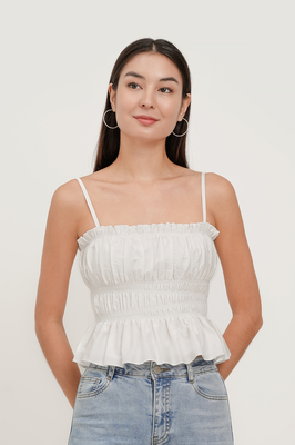 Avrie Asymmetric Shirred Top