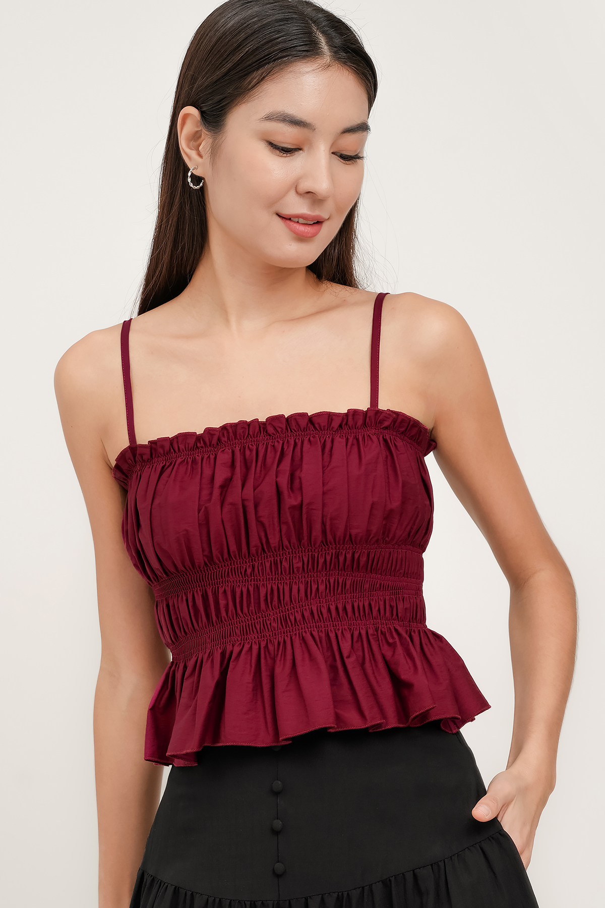 Fayth • Avrie Asymmetric Shirred Top