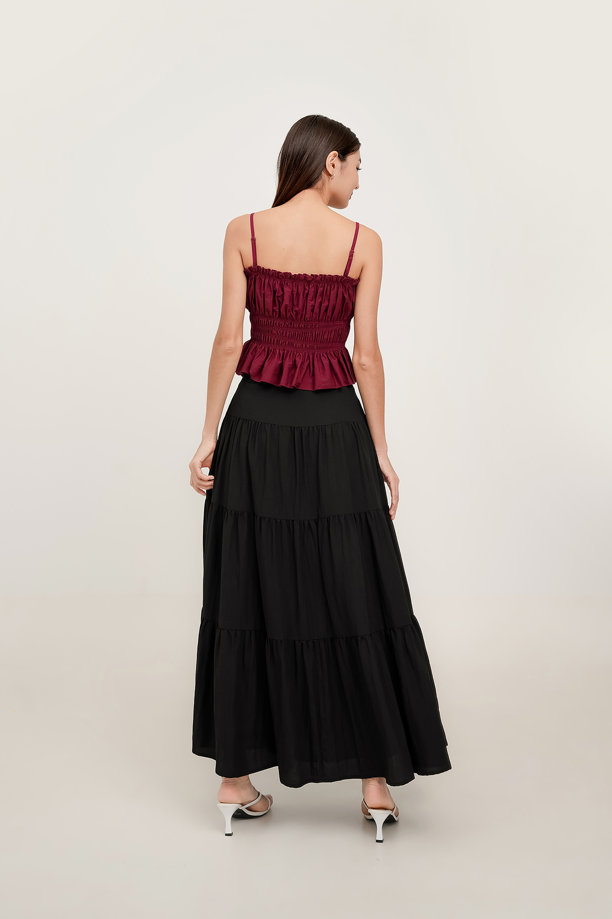 ZOE bilayer maxi skirts スリット タイトスカート 黒 Maxi Skirts | Stylish Long Skirts | Windsor