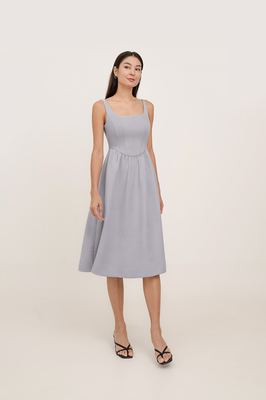 Verity Padded Corset Midi Dress