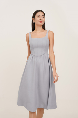 Verity Padded Corset Midi Dress