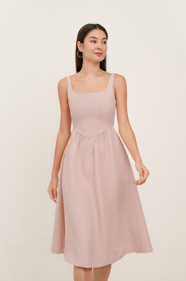 Verity Padded Corset Midi Dress