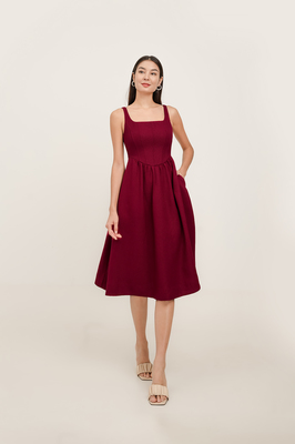 Verity Padded Corset Midi Dress