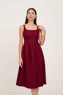 Verity Padded Corset Midi Dress