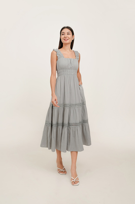 Deanna Shirred Waist Midi Dress