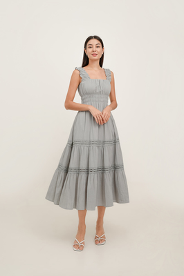 Deanna Shirred Waist Midi Dress