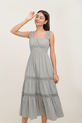 Deanna Shirred Waist Midi Dress