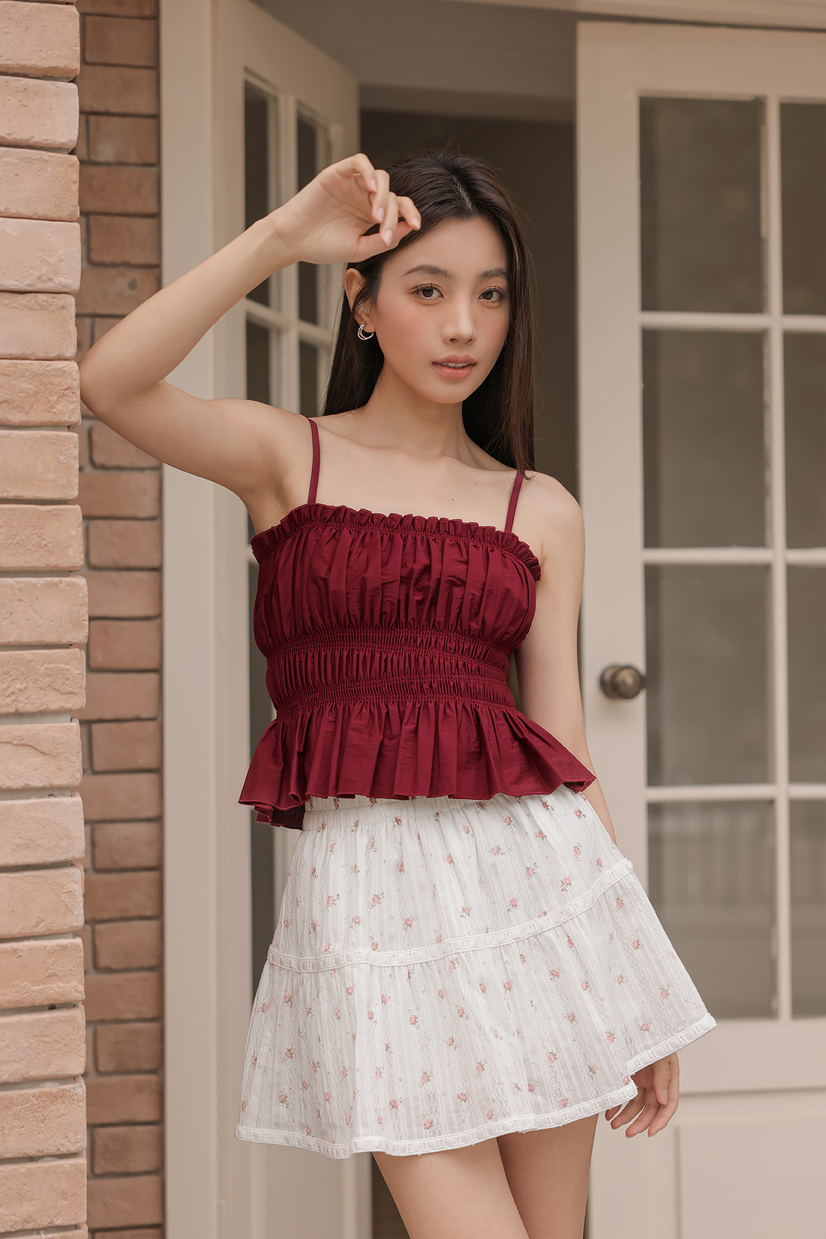 Eaphi TULLE ASYMMETRY FRILL CAMISOLE トップス