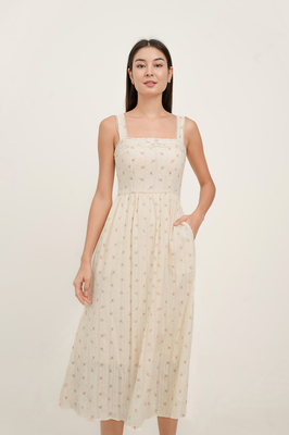 Bella Floral Padded Midi Dress