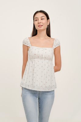 Bella Floral Padded Babydoll Top