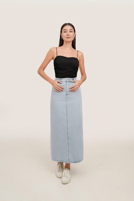 Jaxx Denim Maxi Skirt