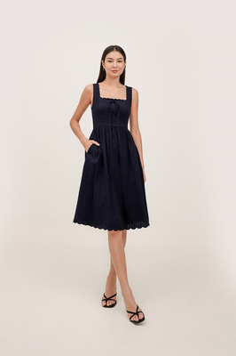 Fayelle Scallop Midi Dress