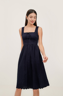 Fayelle Scallop Midi Dress