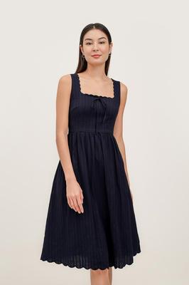 Fayelle Scallop Midi Dress