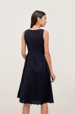 Fayelle Scallop Midi Dress