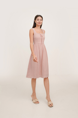 Fayelle Scallop Midi Dress