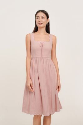 Fayelle Scallop Midi Dress