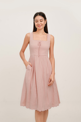 Fayelle Scallop Midi Dress