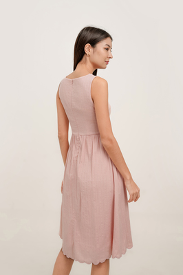 Fayelle Scallop Midi Dress