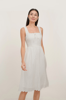 Fayelle Scallop Midi Dress