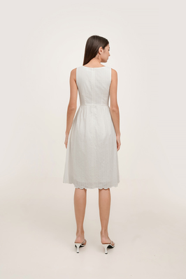 Fayelle Scallop Midi Dress