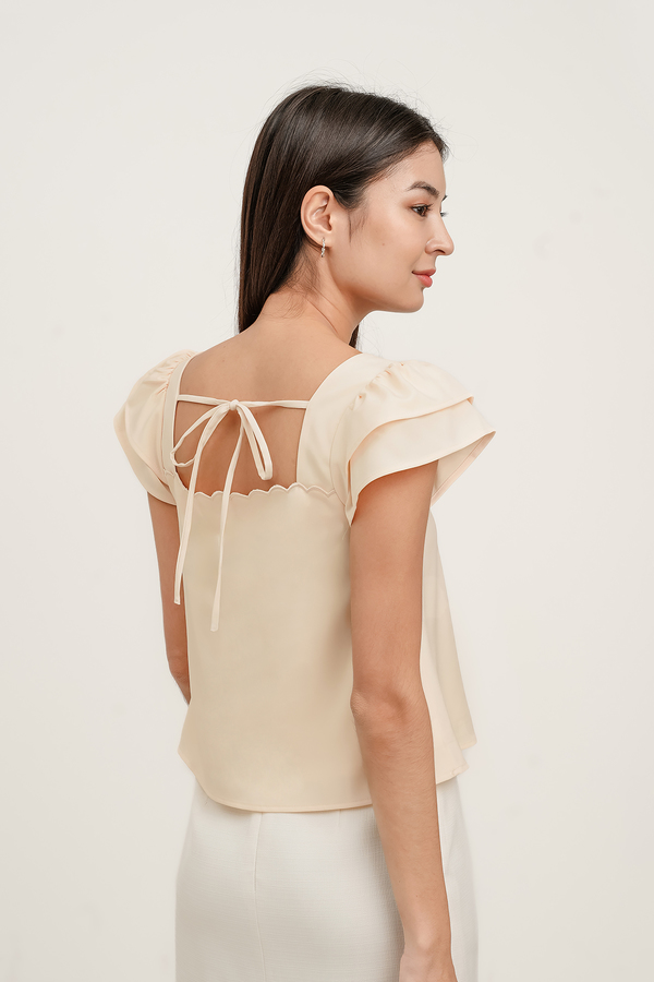 Maribelle Scallop Flutter Top