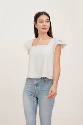 Maribelle Scallop Flutter Top