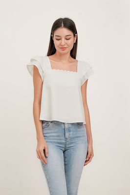 Maribelle Scallop Flutter Top