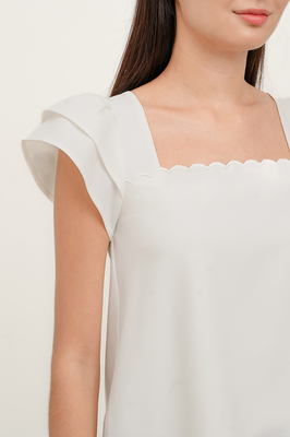 Maribelle Scallop Flutter Top