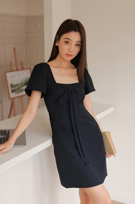 Wish Bow Sleeve Dress