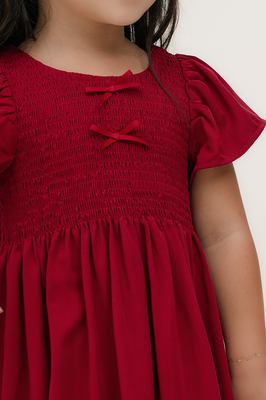 KIDS Harmony Bow Shirred Dress