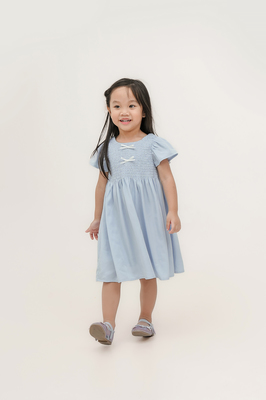 KIDS Harmony Bow Shirred Dress