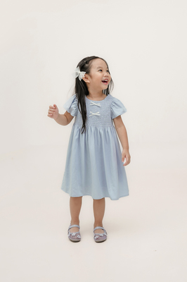 KIDS Harmony Bow Shirred Dress