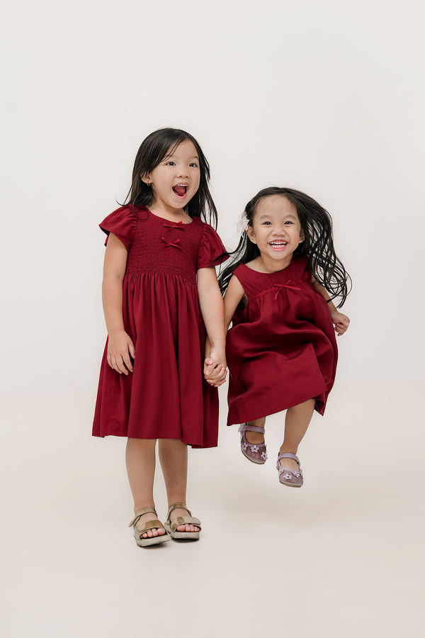 KIDS Harmony Bow Shirred Dress