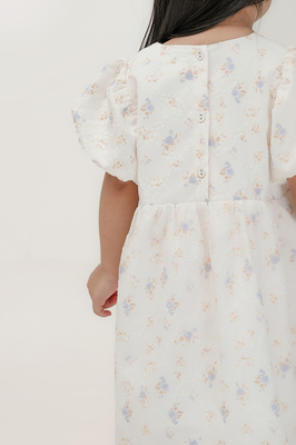 KIDS Verdance Floral Puff Sleeve Dress