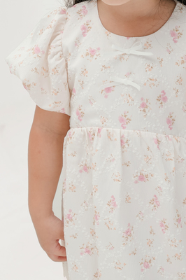 KIDS Verdance Floral Puff Sleeve Dress