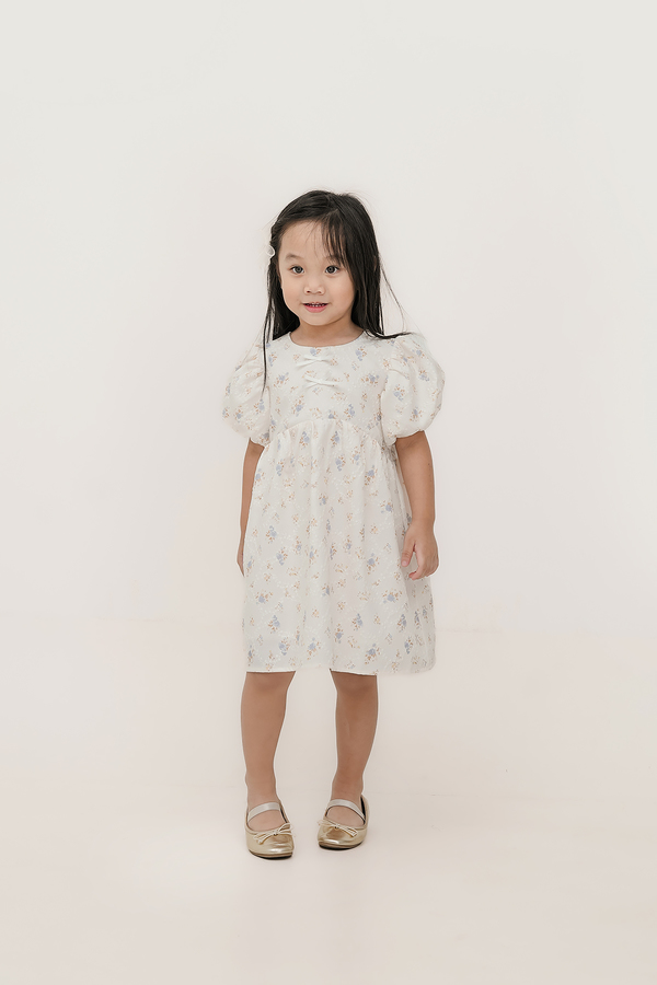 KIDS Verdance Floral Puff Sleeve Dress