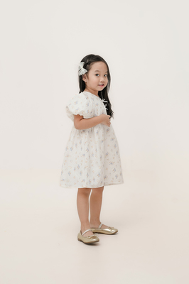 KIDS Verdance Floral Puff Sleeve Dress