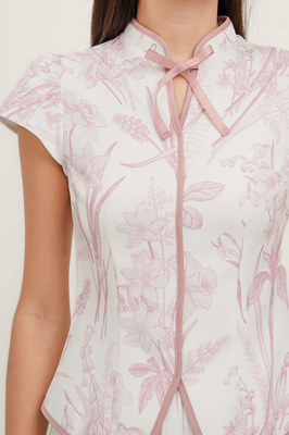 Mirage Floral Cheongsam Top