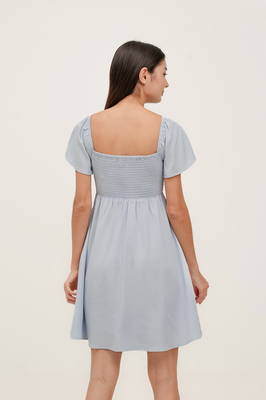 Harmony Bow Shirred Sleeve Dress