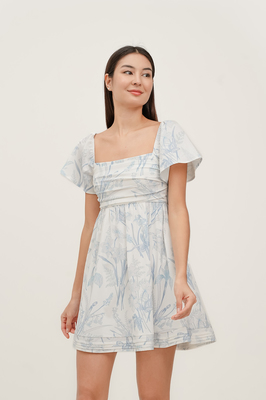 Mirage Flutter Sleeve Pintuck Dress