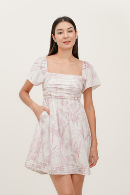 Mirage Flutter Sleeve Pintuck Dress