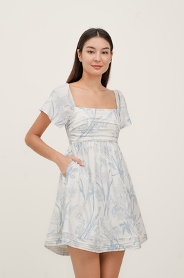 Mirage Flutter Sleeve Pintuck Dress