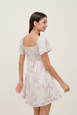 Mirage Flutter Sleeve Pintuck Dress