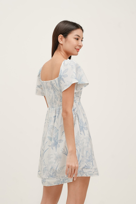 Mirage Flutter Sleeve Pintuck Dress