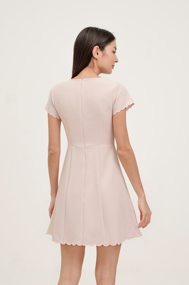 Tiara Scallop Sleeve Dress