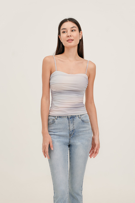 Daydream Padded Mesh Ruched Top