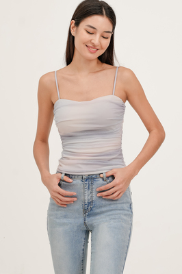 Daydream Padded Mesh Ruched Top