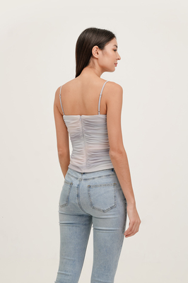 Daydream Padded Mesh Ruched Top