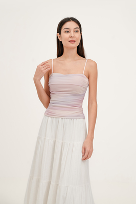 Daydream Padded Mesh Ruched Top